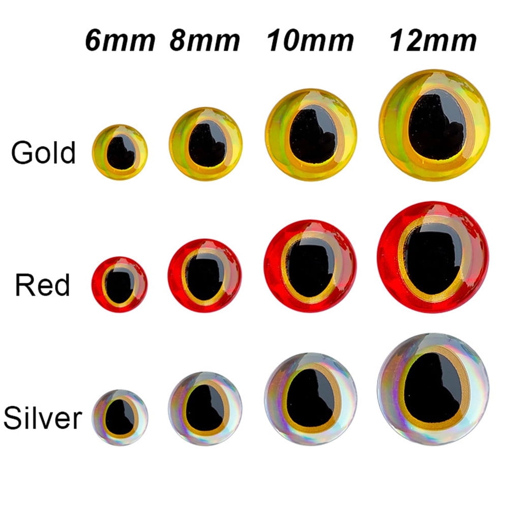 Realistic Holographic Eyes For Lures Jayi Realistic 3D Fishing Lure Eyes -  Red Holographic Oval Pupils, 4mm To 12mm Sizes For DIY Tackle Making DIY  Lure Making Eyes