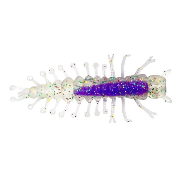 Fishing Lure, Floating Centipede Soft Plastic Multi-Leg Realistic Life-Like Movement Bionic Worm Bait Artificial Tackle of Bass Trout Freshwater Lake 2.36 in 1.7 g Purple