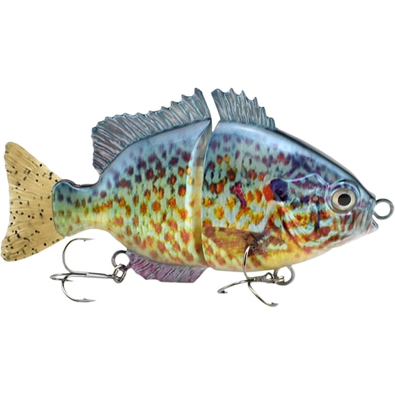 Fishing Lure Glide Bait: Bluegill Sunfish Lifelike Metal Joint Fishing Lures Bait with Treble Hook, 14.5cm 82g Fishing Lure for Bass Trout Perch Shad