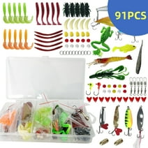 Fishing Lure Kit Fishing Tackle Gear Accessories Stuff with Crankbait Frog Lure Fish Bait Sporting Goods Fishing 91Pcs