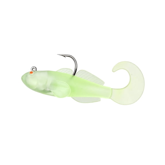 Fishing Lure, Lead Head Soft Barbed Single Hook Paddle Tail Realistic Swimming Action Bionic Bouncing Bait Weighted Tackle of Bass Walleye Saltwater 2.56 in 12 g