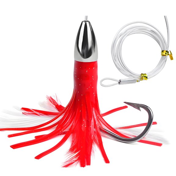 Fishing Lure Metal Head Octopuses Squid Skirt Baits Saltwater Octopuses Fishing Lure Metal Jigs Head Skirts Lures