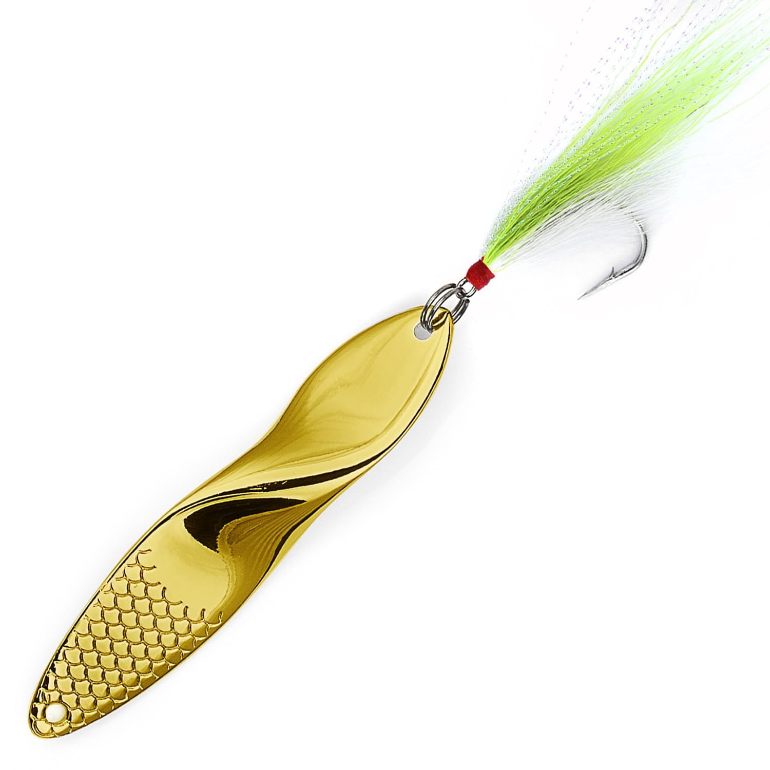 Fishing Lure Saltwater Bucktail Teasers Bass Metal Fishing Lure Gold 1. ...