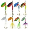 thumbnail image 1 of Fishing Lure Spinnerbait Kit with Tackle Box, 8 Pcs/10 Pcs Bass Trout Perch Salmon Hard Metal Rooster Tail Fishing Lures Kit, 1 of 7