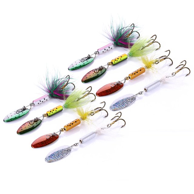 Fishing Lure Spinnerbaits, HENGJIA 8PCS Fishing Lures with Feathered