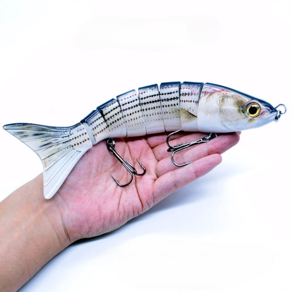 Fishing Lure Swimbait Big Bait Crankbait for Bass Muskie Trout Bass Catfish Sunfish Fishhook Lifelike 8segment Fish 9.65inch
