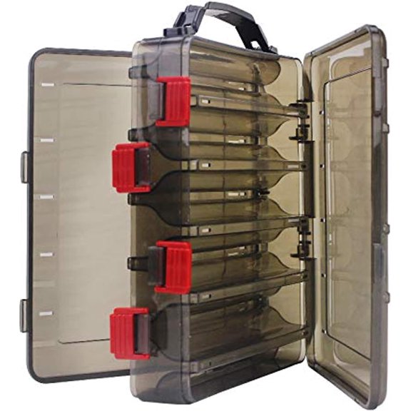 Fishing Lure Tackle Box, Fishing Tackle Storage Trays, Double Sided 10 Compartments Waterproof, Organizer Case Boxes Containers, for Vest Casting Fly Fishing