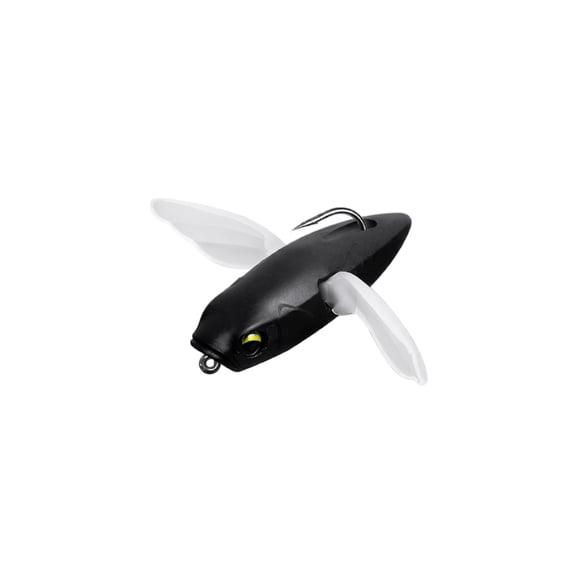 Fishing Lure, Topwater Flying Fish Floating Soft Plastic Realistic Action Bionic Surface Water Bait Artificial Tackle of Black Bass Snakehead Freshwater 6.5 g 1 Pc Black