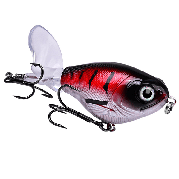 Fishing Lure Topwater Whopper Popper Floating Wobbler Artificial Hard Bait with Propeller Fishing Pike 12g A,1 x Fishing Lure,As Shown