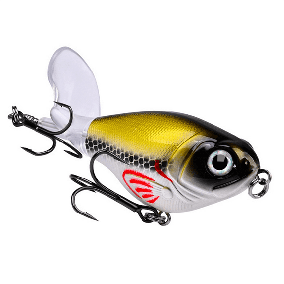Fishing Lure Topwater Whopper Popper Floating Wobbler Artificial Hard Bait with Propeller Fishing Pike 16g E,1 x Fishing Lure,As Shown