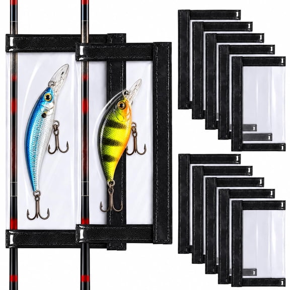 Fishing Lure Wraps, Clear PVC Hook Covers & Fishing Hook Protectors, Puncture-Resistant Lure Covers with Hook & Loop Closure for Crankbaits, Jigs and Fishing Rod Storage-ll