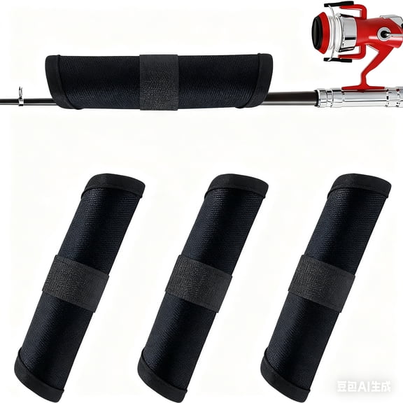 Fishing Lure Wraps, Fishing Hook Protection Covers, Bait Tackle Storage Bags & Wraps Lures Storage Organizer Protector (Black, 4pcs)