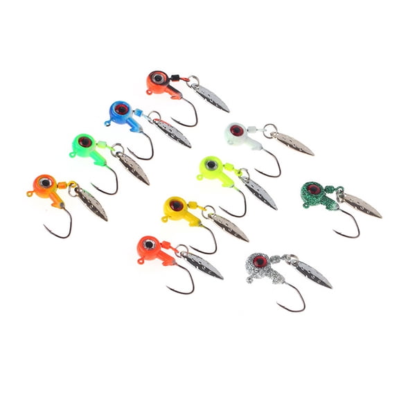 Fishing Lures 25Pcs Jig Heads Hooks Kit Freshwater Fishing Lures with Imitation Fish Eye Painted Fishing Jig Hooks for Bass Trout Crappie 0.14oz/0.08oz