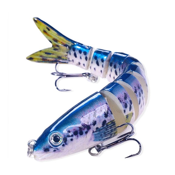 Fishing Lures 8-Segments Fish Bass Minnow Swimbait Crank Hook Tackle Lure ·, W9V6