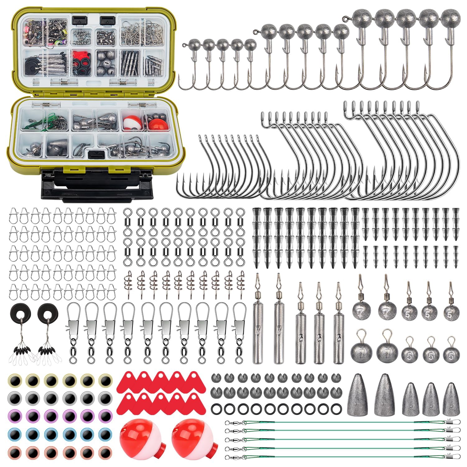 Fishing Lures Accessories Kit With Tackle Box  Hooks Minnow Crankbait Frog Popper Lure Worm Spoon Spinner Bait For Bass Crappie Gear Freshwater Equipment Gifts Men