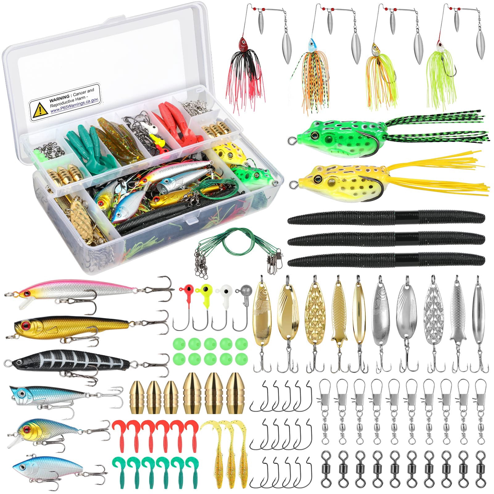 Fishing Lures  All-in-one Tackle Box With Included Gear Lure Bait Accessories Kit For Freshwater Bass Trout Ideal Gifts Men Father & Beginners