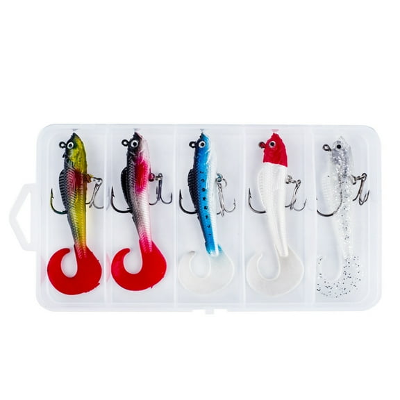 Artificial Plastic Baits Swimbait Fishing Hook Tackle Soft Swimbait Curls Tail Fish Baits Fishing Jigs Lures Easy to Use