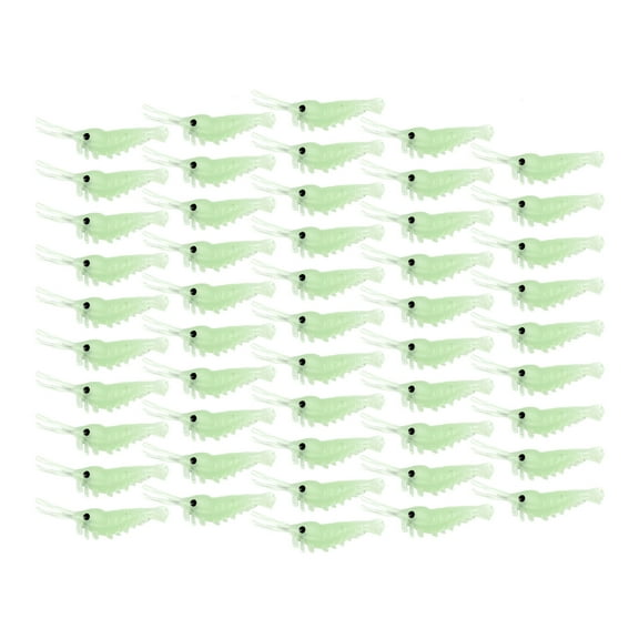 50Pcs Soft Prawns Fishing Lures Simulation Soft Prawns Lures Shrimp Baits Hook for Night Fishing Basses