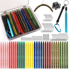 139 Pcs Wacky Worm Fishing Lure Kit with Tool and Tackle Box