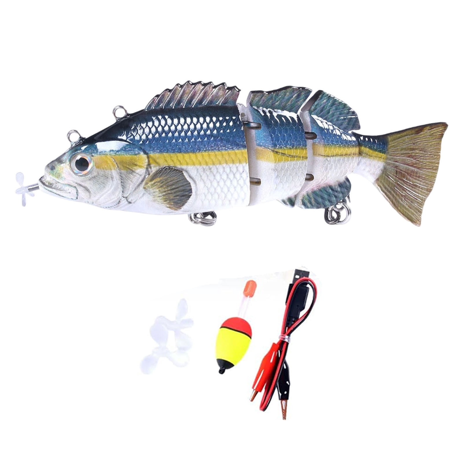 battery fishing lure Robotic Swimming Electric Lures 5.12" USB Rechargeable LED Light Wobbler Multi Jointed Swimbaits Hard Lures Fishing Tackle : Sports & Outdoors designed with LED lights for enhanced visibility and attraction 4-Pack LED Fish Attracting Lures