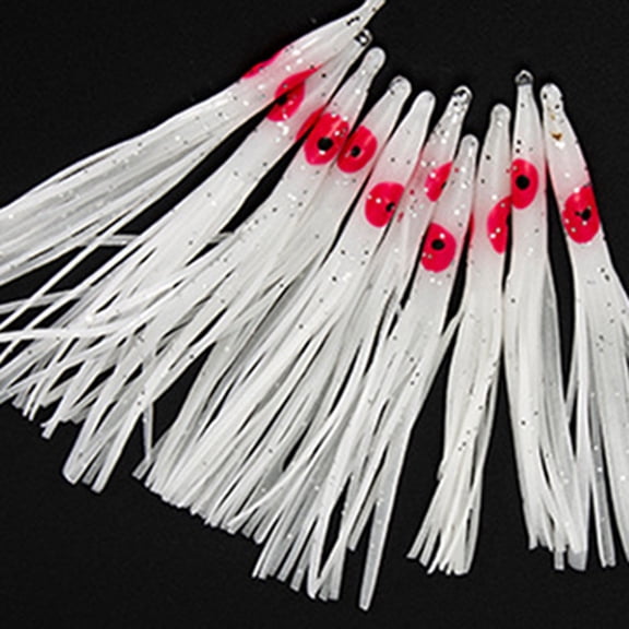 Fishing Lures Fishing Baits Luya Needle Shape Octopus Parts Pvc 9G Bait Fishing Fittings Replacement Soft Bait White Fangkenuo