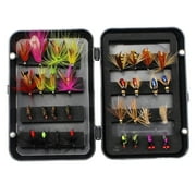 Fishing Lures Fishing Gear Fishing Tackle Fishing Accessories 32/24Pcs Fly Fishing Flies Kit With Dry/Wet Nymphs Ants For Bass Trout Salmon C-32Pcs