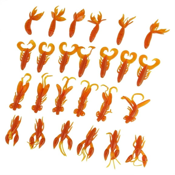 Fishing Lures  Fishing Tackle 25pcs Silicone Crawfish  Lure Bait For Carp Bass FishingOrange