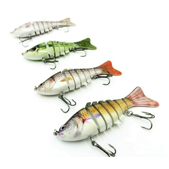 Fishing Lures Jointed Swimbait Life Like Swimming Bass,Trout, AI 7 Segment 4PACK