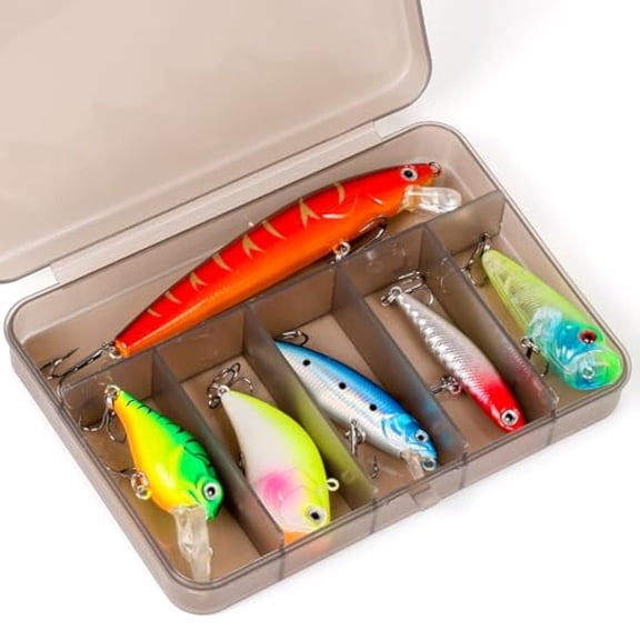 Fishing Lures Kit with Organizer Box, Mixed Including Minnow Popper Crank VIB Pencil Baits with Hooks for Saltwater Freshwater, Fishing Lure kit Gift for Family Fishing Beginner and Pros