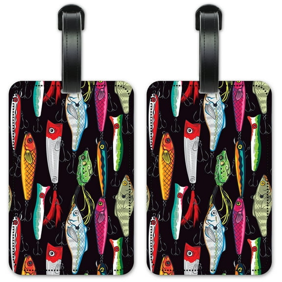 Fishing Lures - Luggage ID Tags / Suitcase Identification Cards - Set of 2