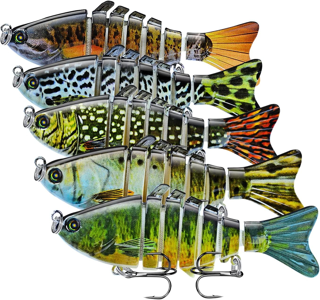 Fishing Lures Multi Jointed Fish Fishing Kits Slow Sinking Lifelike Swimbait Freshwater and Saltwater Crankbaits for Bass Trout Bass Lures