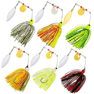 Fishing Lures Spinnerbait, Hard Metal Spinner Bait Kit Jigs Lure for Bass Pike Trout Salmon Freshwater Saltwater Fishing