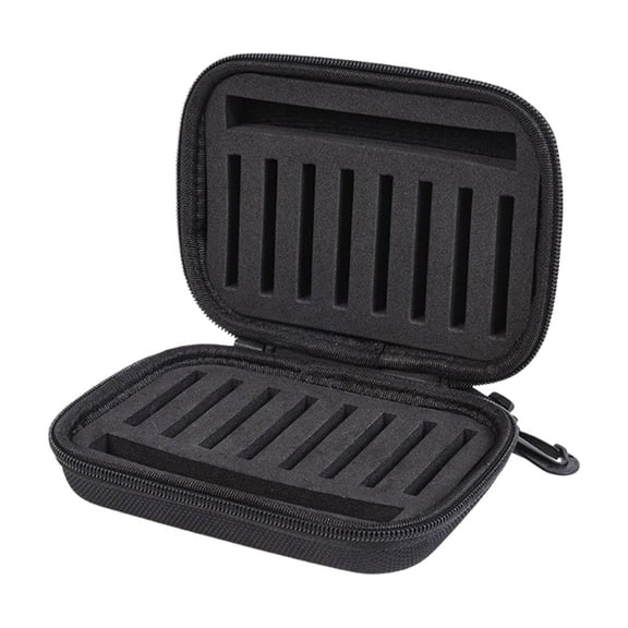 Fishing Lures Storage Case - Portable Fishing Tackle Organizer Bag with Customized Foam Interior, Hard Shell Exterior & Secure Zipper Closure for Compact Fishing Gear Storage Black
