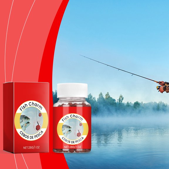 Fishing Lures and Bait, Scent Fish Attractant Pellets for Freshwater and Saltwater Angling, Portable Red Bait for All Anglers 1 Oz