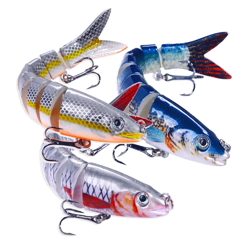 ODS Multi Jointed Animated Fishing Lure Slow Sinking Hard Bait Freshwater Saltwater Tackle Kit (3pcs-01