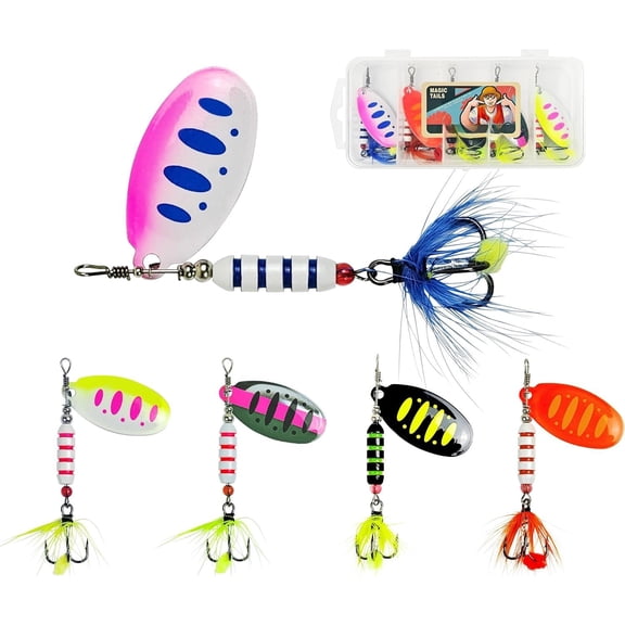 Fishing Lures for Saltwater/Freshwater, Metal Trout Lures for Bass Walleye Pike, 5g Fishing Spoon with Single Hook