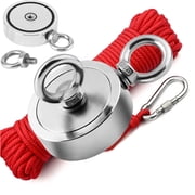 Fishing Magnet Kit 350LBS - 1300LBS Upto 1300 lbs Pull Force Strong Neodymium + Rope + Carabiner 500 LBS