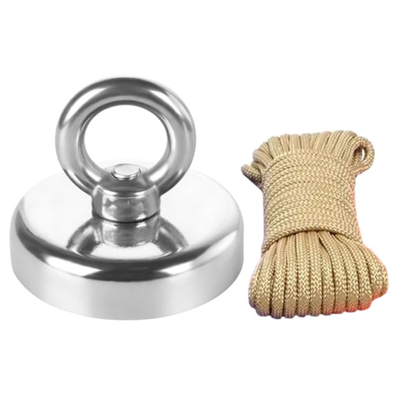 Fishing Magnet Kit Heavy Duty, Rare Earth Magnet with Countersunk Hole Eyebolt, Large Magnet Fishing Kit with 40KG 20m Pulling Force Neodymium Fishing Magnets for Fishing and Lifting