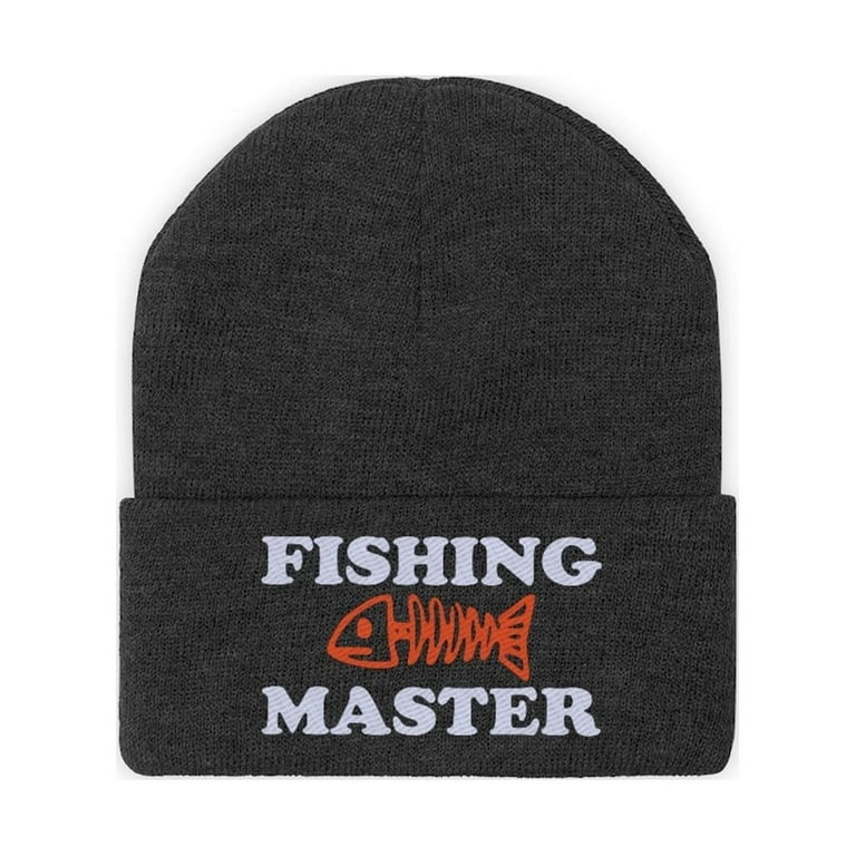 Fishing Master Fisherman Beanie Hats for Men Fishing Gifts Ice Fishing Gear  Mens Christmas Gifts Fishing Hats 