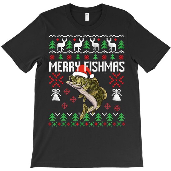 Fishing Merry Fishmas Funny Christmas Sweater Funny Angler Fishing - New Arrival H30390 Unisex T-Shirt, Up to 5XL Available