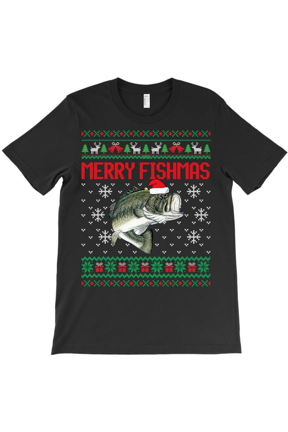 Fishing Merry Fishmas Funny Christmas Sweater Funny Angler Fishing - Thoughtful Gift Idea H14737 Unisex T-Shirt, Up to 5XL Available