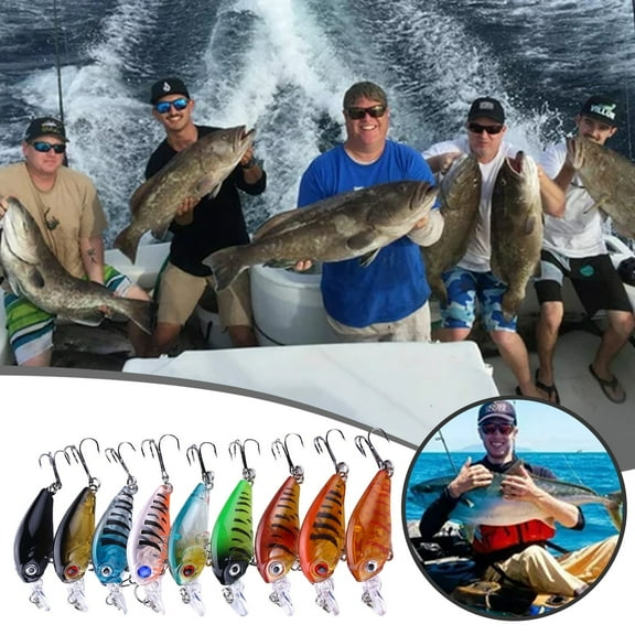 Fishing Mini Mouth Fishing Kit for Hobbyists Crankbait Set in Bag Small Crankbait Tackle for Freshwater Angling