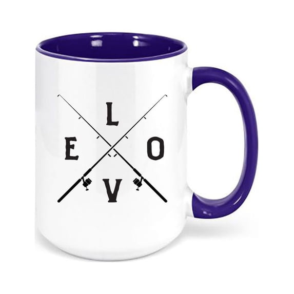 Fishing Mug, Love Fishing, Fishing Coffee Cup, Gift For Fisherman, Fishing Cup, Gift For Him, Birthday Gift, Dad Coffee Cup, Grandpa Mug, BLUE