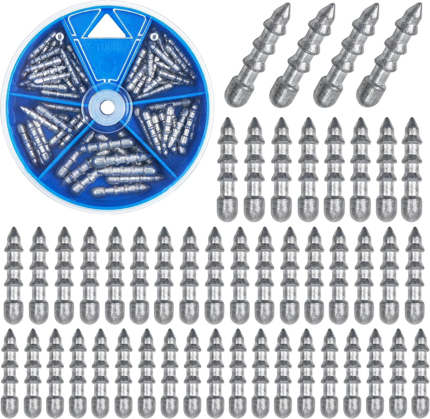 Worm Insert Fishing Nail Weights Kit, 70pcs Fishing Weights Insert Sinkers for Soft ...