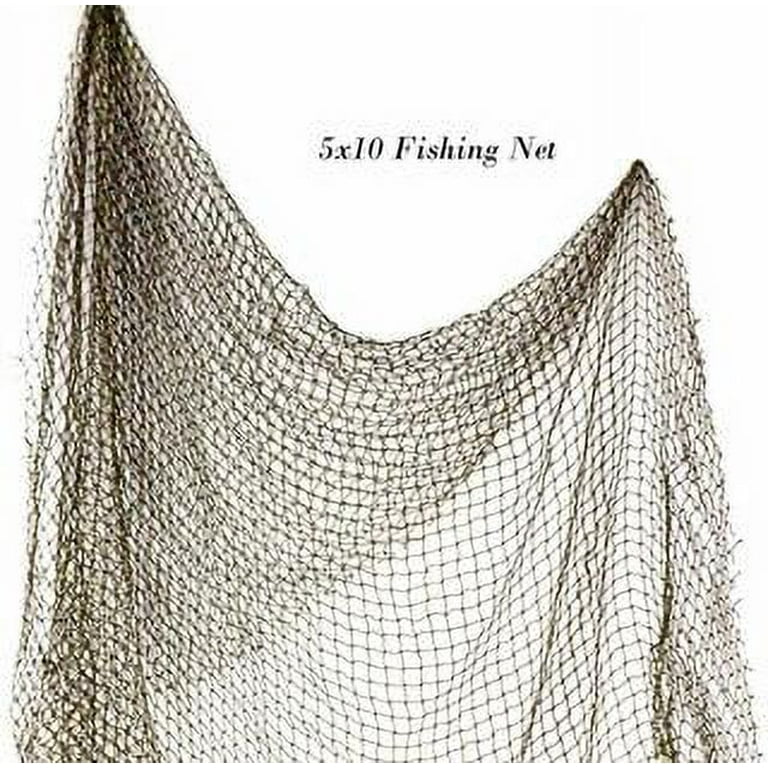 Fishing Net 1 Pack of 5x10 Fishing Net Décor - Decorative Fishing Net Wall  Decor Nautical Fish Net 
