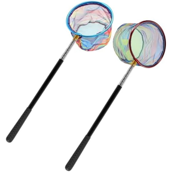 Fishing Net 2 Pack Retractable Lightweight Landing Net with Aluminum Rod Handle Fishing Nets for Youth Catch and Release Butterfly Nets
