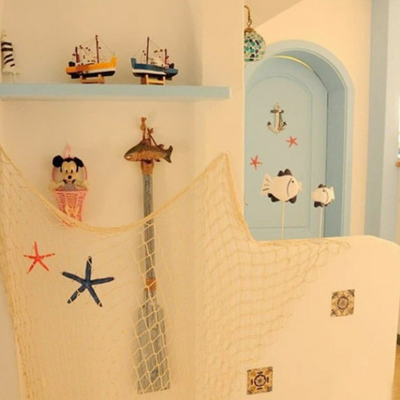 Fishing Net Decoration Mediterranean Style Fishing Net Outdoor Fishing Net Maritime Decoration For Photo Wall Party Bedroom Living Room for Beach Party,Wedding,photography Wall Decoration