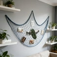 thumbnail image 1 of Fishing Net Decoration, Mediterranean Wall Decor, Handwoven Polyester Nautical Net For Photo Wall And Themed Parties, 200x150cm, 1 of 8