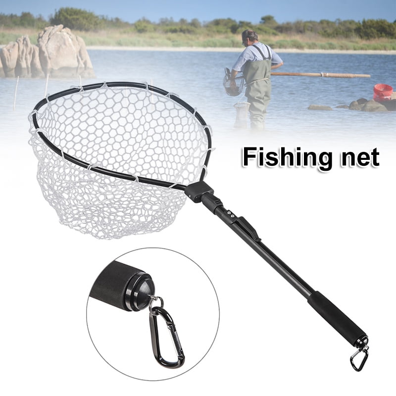 Fishing Net Fish Landing Net Foldable Collapsible Pole Handle