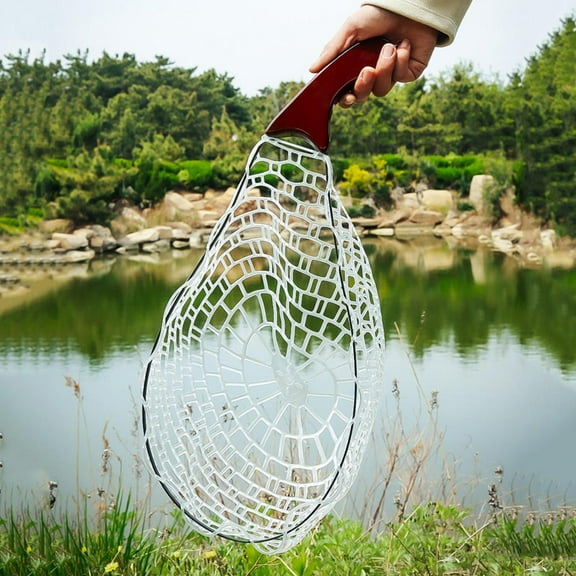 Fishing Net Foldable Landing Net with Handle for Aquarium Live Caught Transportation Mesh with Anti-Slip Handle for Pools Beach Ponds Salmon Fly Kayak Bass gifts